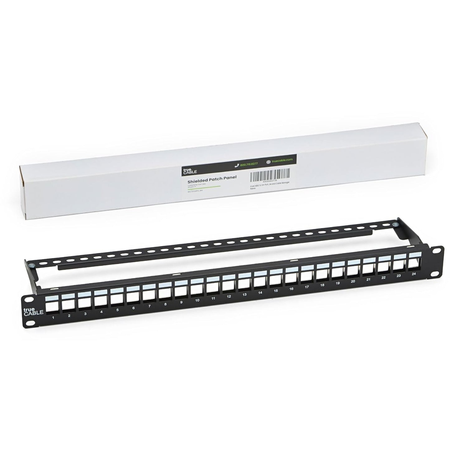 trueCABLE 24 Port 19 Toolless Modular Patch Panel for Rack Mount