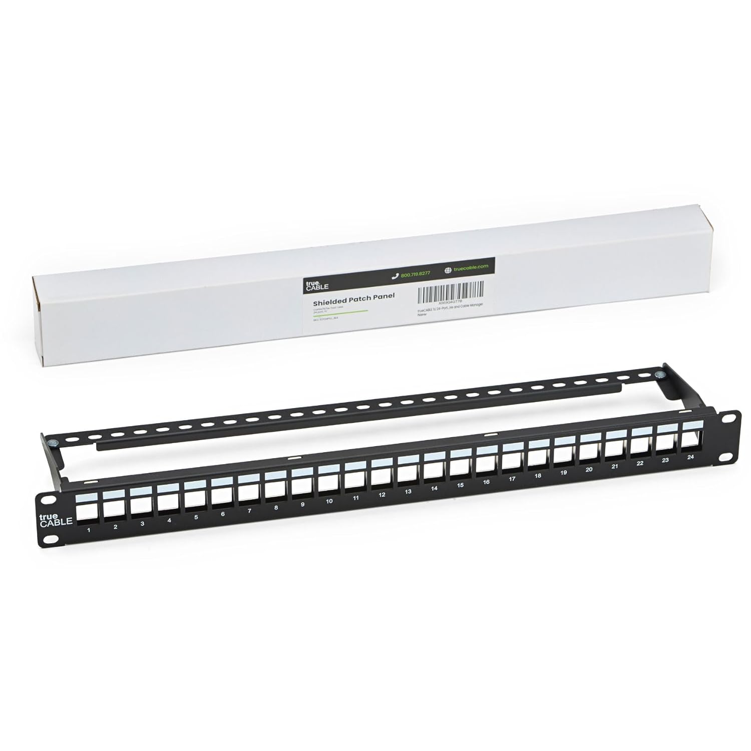 trueCABLE 24 Port 19 Toolless Modular Patch Panel for Rack Mount
