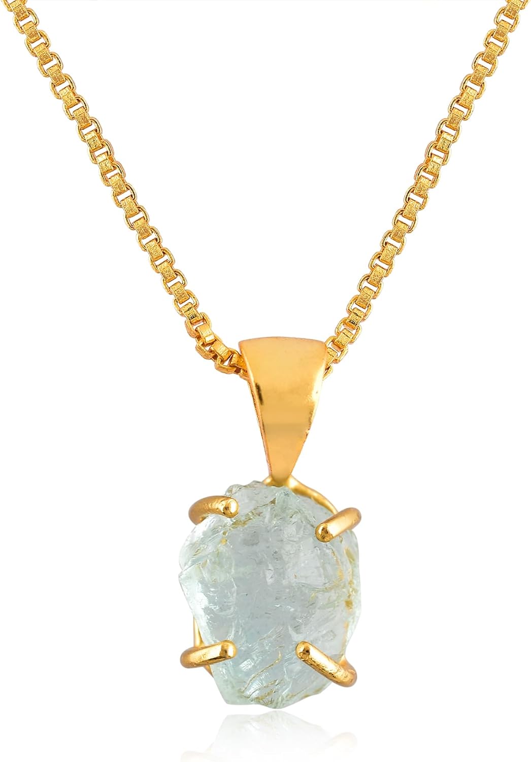 Raw Gold Pendant Necklace with Natural Green Gemstones for All