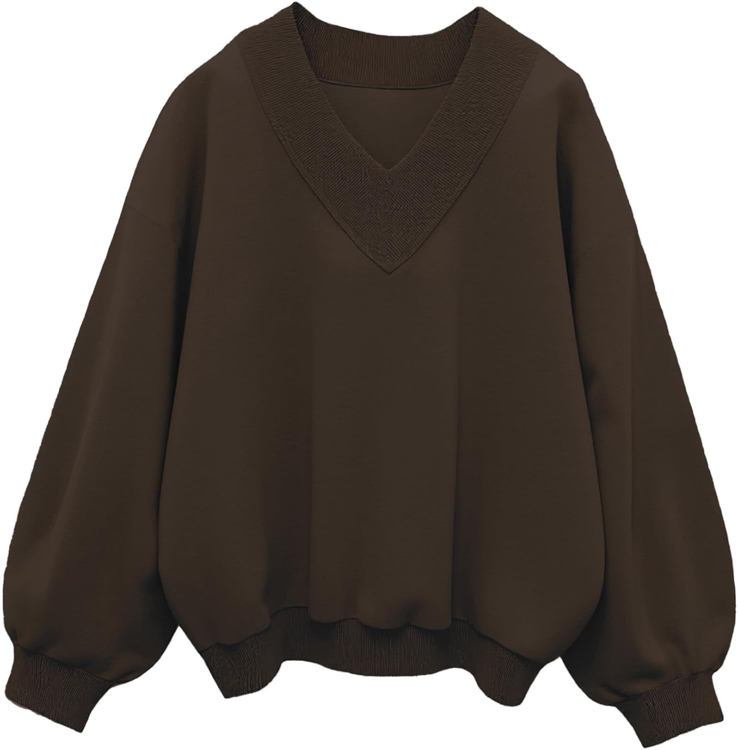 V Neck Oversized Sweatshirts for Women by Hilinker - Casual Style