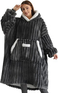 3D Jacquard Wearable Blanket Hoodie for Women - Cozy Sherpa Comfort