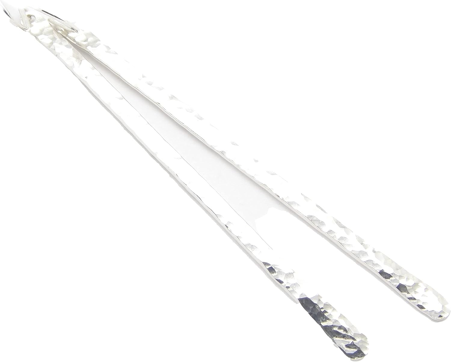 Long Sterling Silver Hammered Stick Earrings - Artisan Made