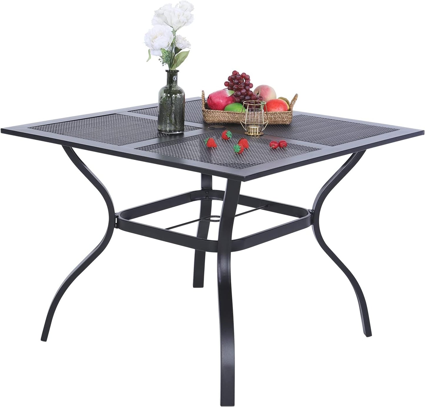 PHI VILLA 37 Inch Outdoor Dining Table for Patio and Garden