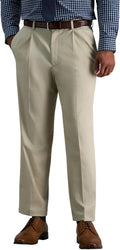 Men's Premium No Iron Khaki Pants - Classic Fit Pleat Front