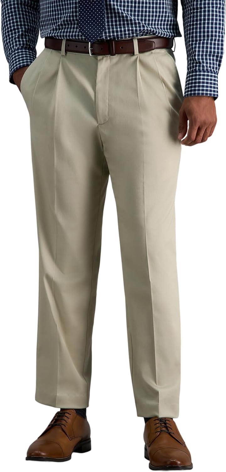Haggar Men's Premium No Iron Khaki Classic Fit Casual Pant