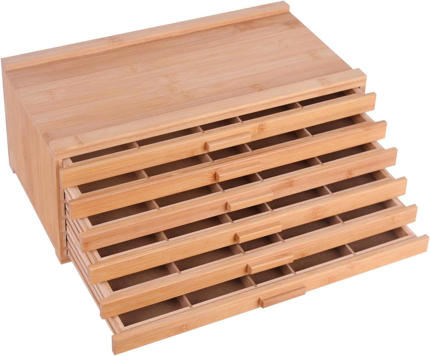 Vencer 6 Drawer Bamboo Artist Supply Storage Box for Organizing