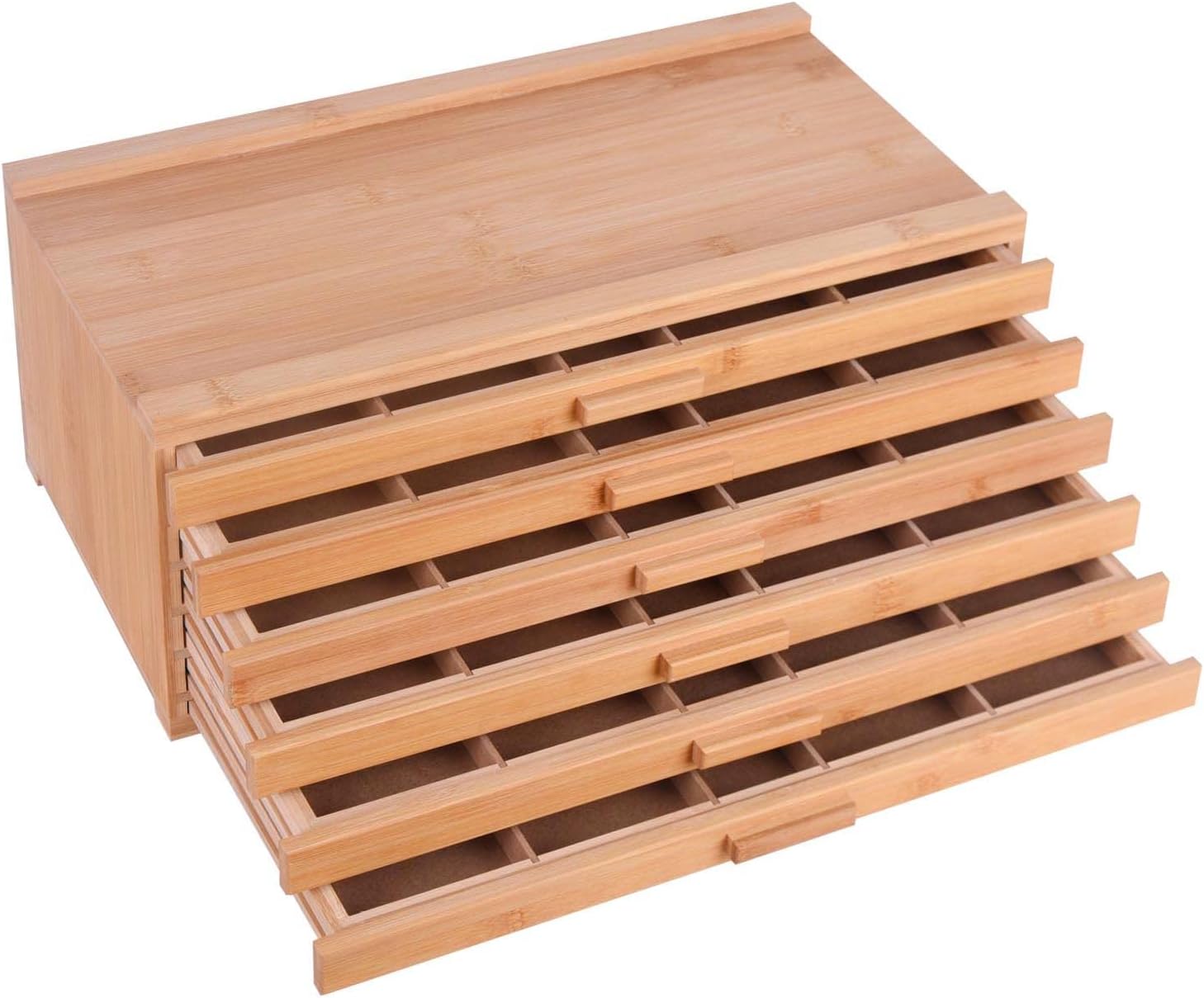 Vencer 6 Drawer Bamboo Artist Supply Storage Box for Organizing