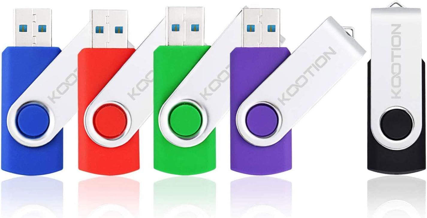 High-Speed 32GB Swivel USB 3.0 Flash Drives - 5 Pack