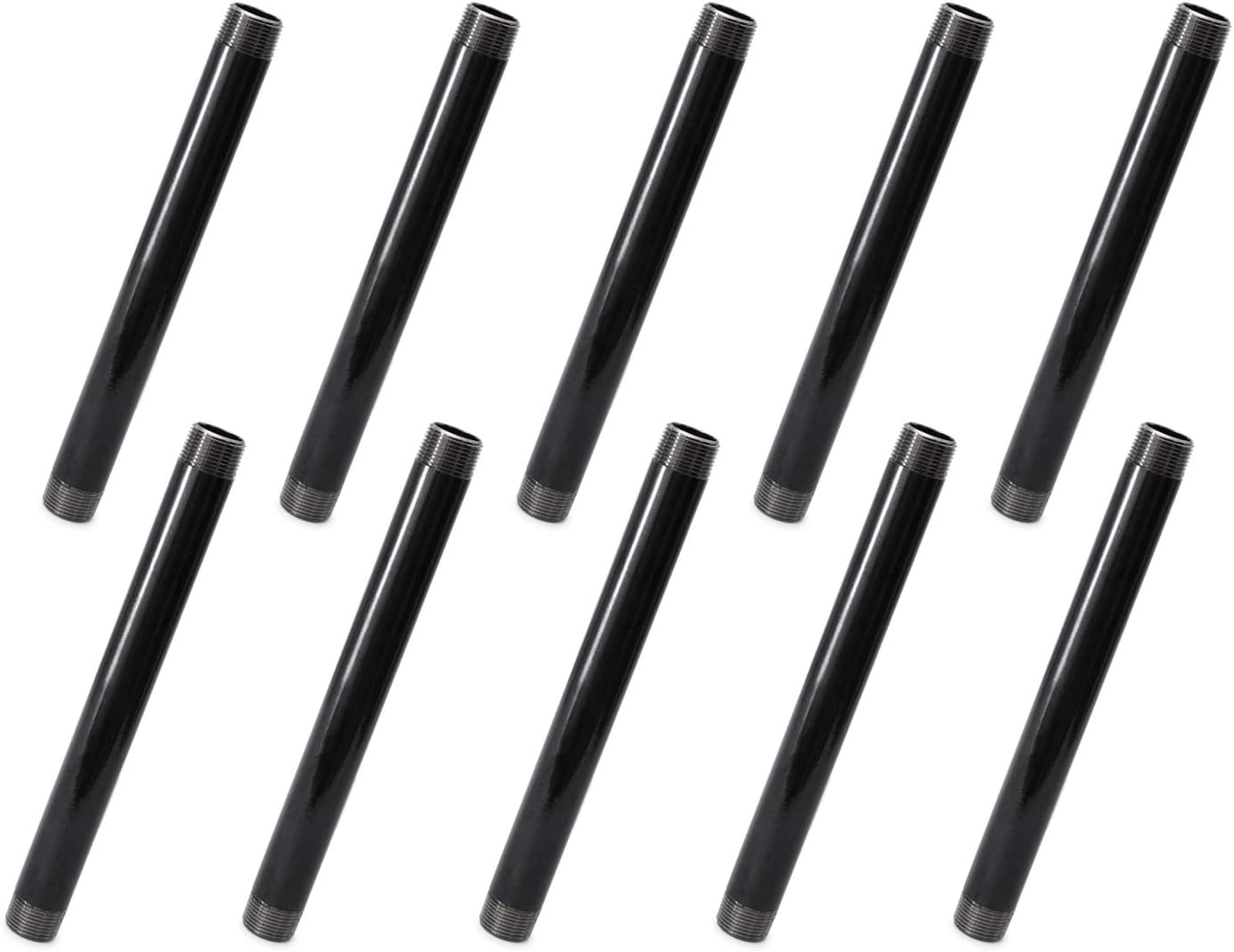 TZH 10 Pack Heavy Duty Pre-Cut Steel Pipe for DIY Projects