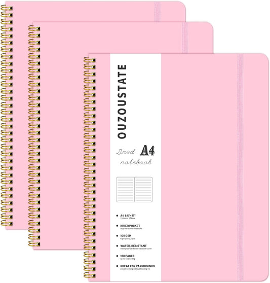 Large 8.5x11 Pink Spiral Notebook - 120 College Ruled Pages, Thick & Durable - Ideal for Women & Men!