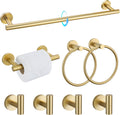 Bathroom Towel Bar Set 8-Piece Brushed Gold SUS304 - Durable Kit