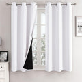100% Blackout White Curtains 2 Panels Set 42 x 54 in - Total Room