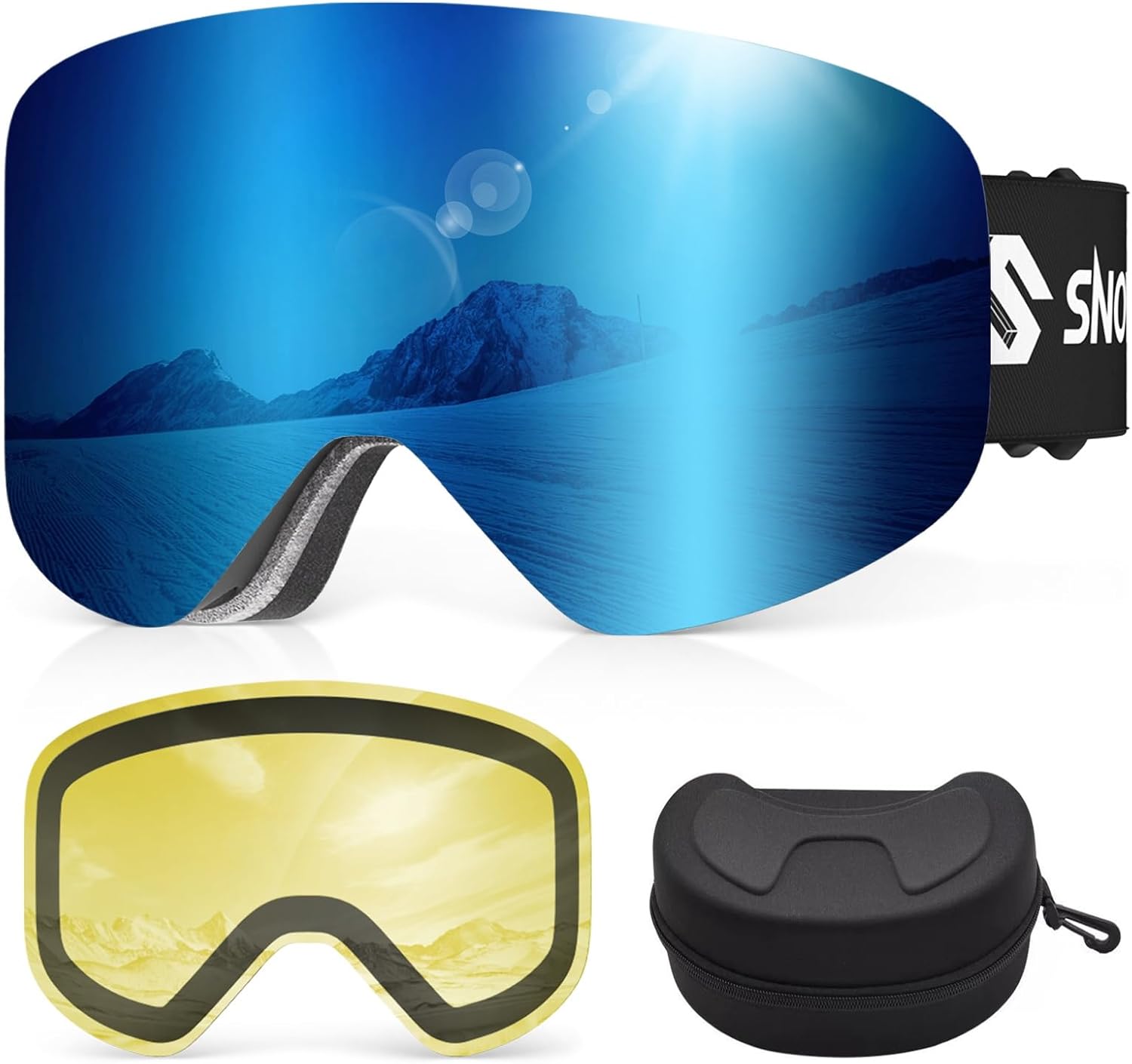 Snowalva Frameless Ski Goggles: 2 UV400 Lenses