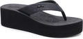 Womens Platform Wedge Flip Flops - Dressy Summer Flatform Sandals is