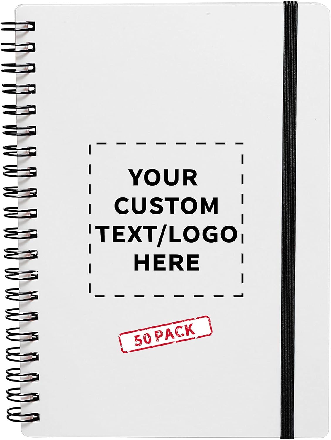 Customizable White Spiral Notebooks - Recycled & Lined - Bulk Pack