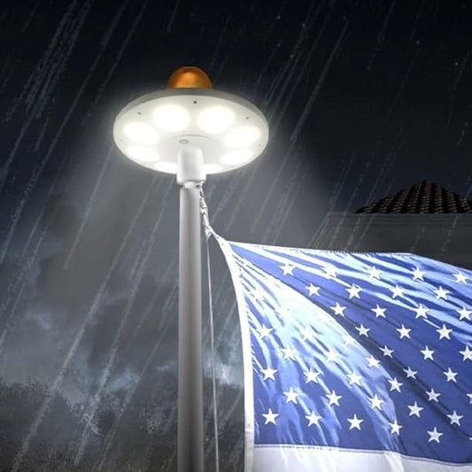 Solar Flag Pole Light with 136 LEDs for 15-25 Ft Poles