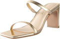 White Black Nude Square Toe Heels Sandals for Women - 2.75in Block