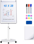Mobile Dry Erase Board 40x28 in Magnetic Portable Whiteboard Stand