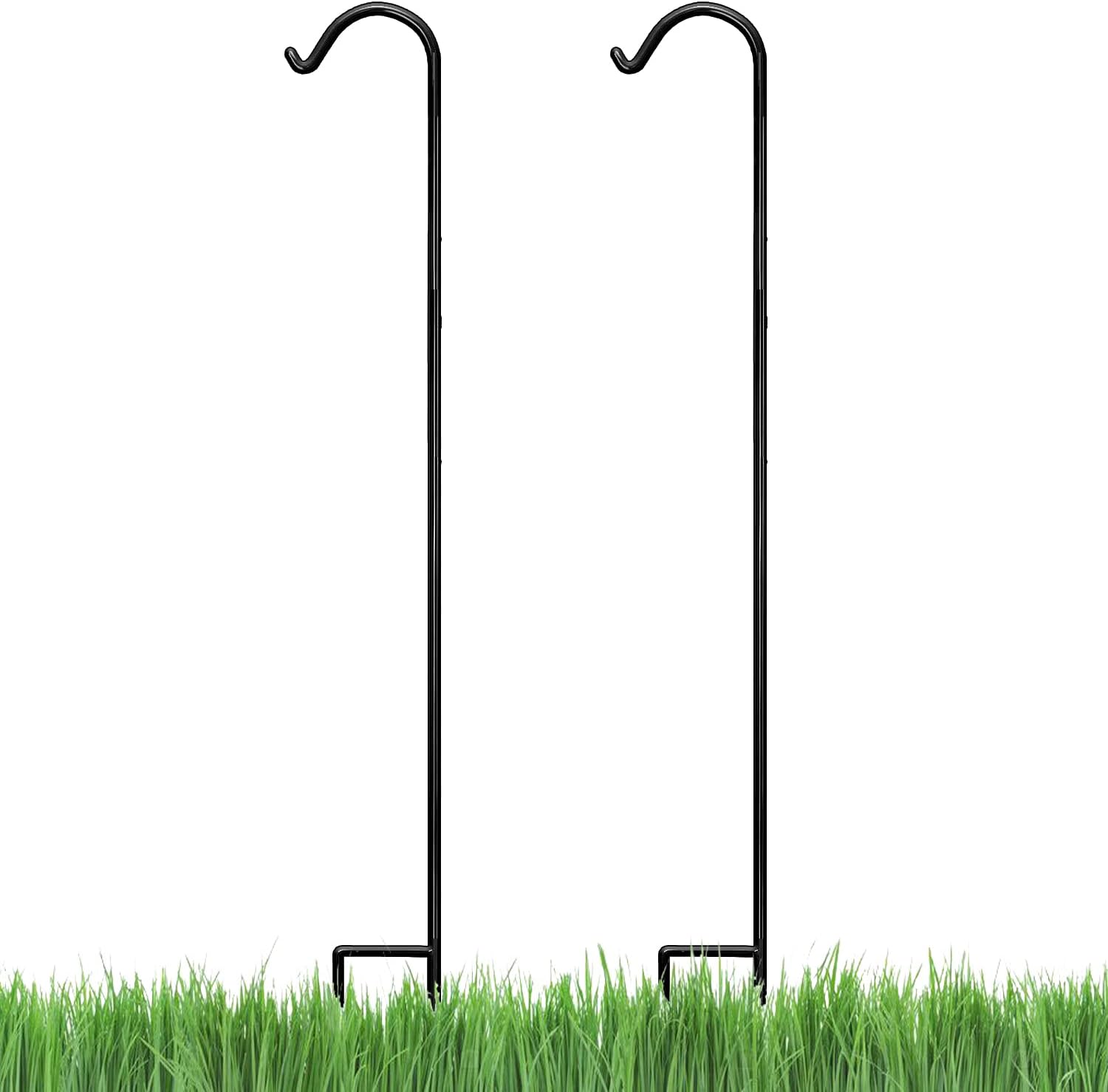 92 Inch Black Shepherd Hooks for Hanging Plants and More