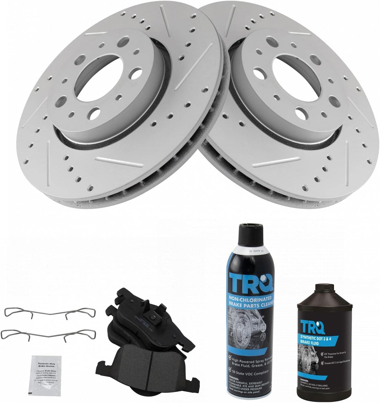 TRQ Front Performance Brake Pad & Rotor Kit for Volvo Vehicles