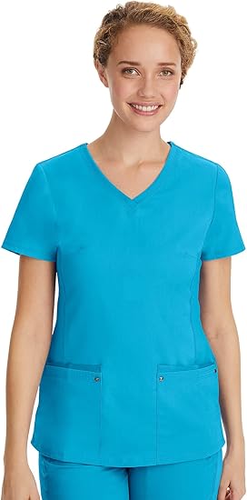 Healing Hands Yoga Scrubs Top for Women - V-Neck 2 Pocket Design