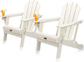 VINGLI Plastic Adirondack Chairs Set of 2 - Folding Comfortable