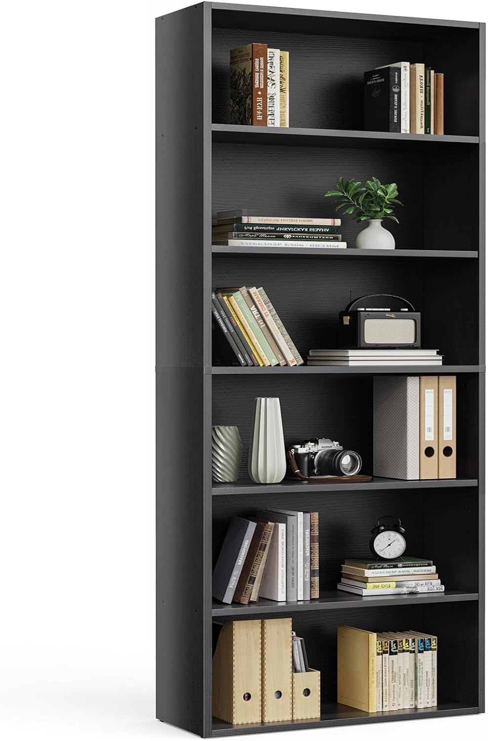 Sweetcrispy Industrial 6 Shelf Bookcase for Home Office