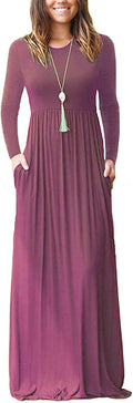 AUSELILY Women's Long Sleeve Casual Maxi Dress - Comfortable