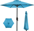 7.5 ft Sky Blue Outdoor Market Umbrella - Heavy-Duty Tilt & Crank