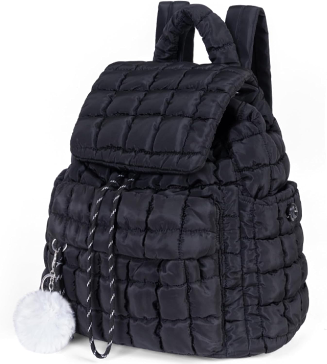 Lightweight Quilted Puffer Backpack for Women - Trendy Travel Bag