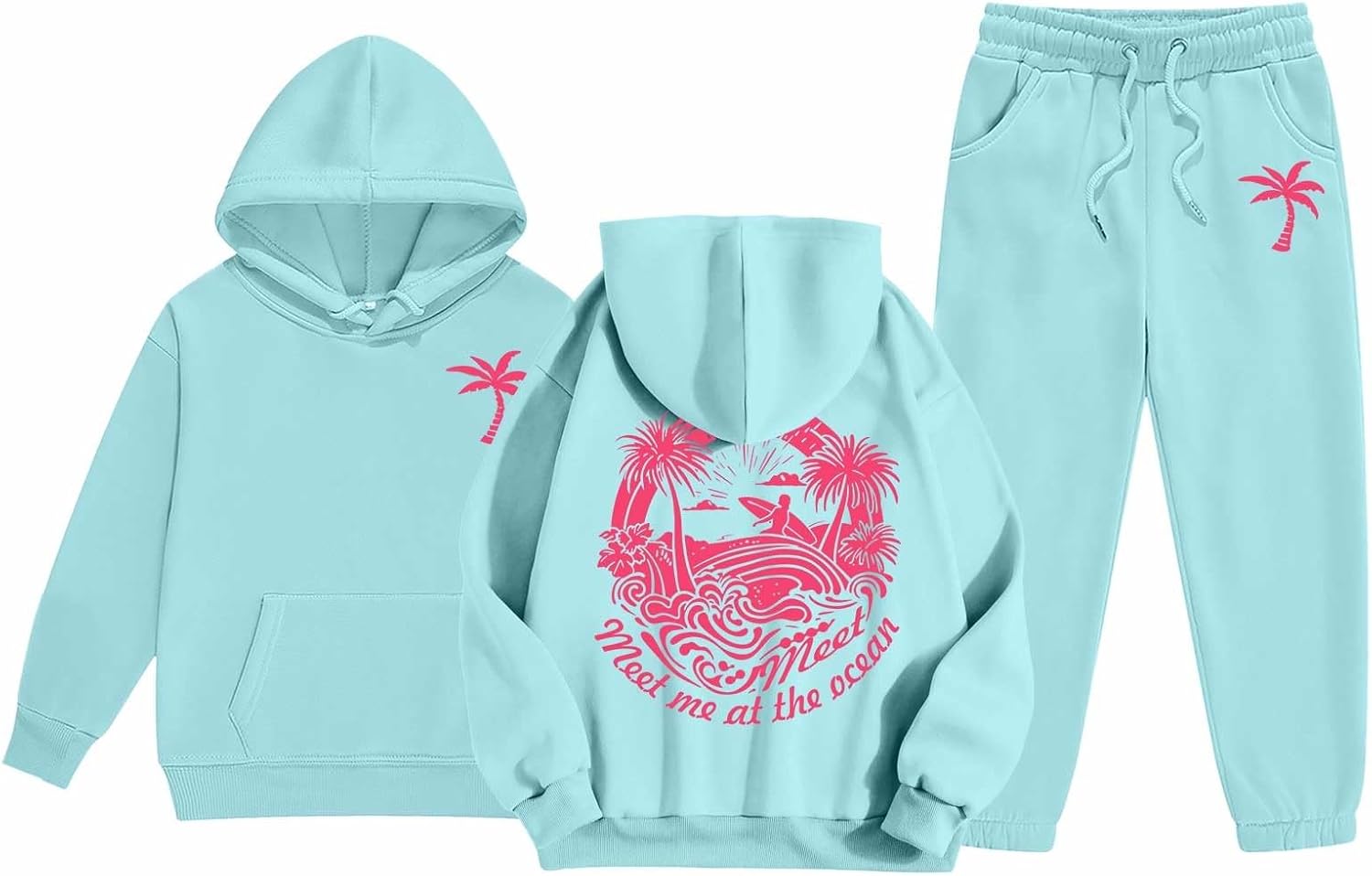 Adorable Pink Puff Girls' Sweatsuit Set for Trendy Kids