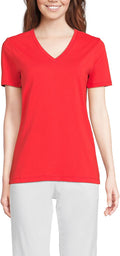 Lands' End Women's Relaxed Supima Cotton V-Neck T-Shirt - Everyday