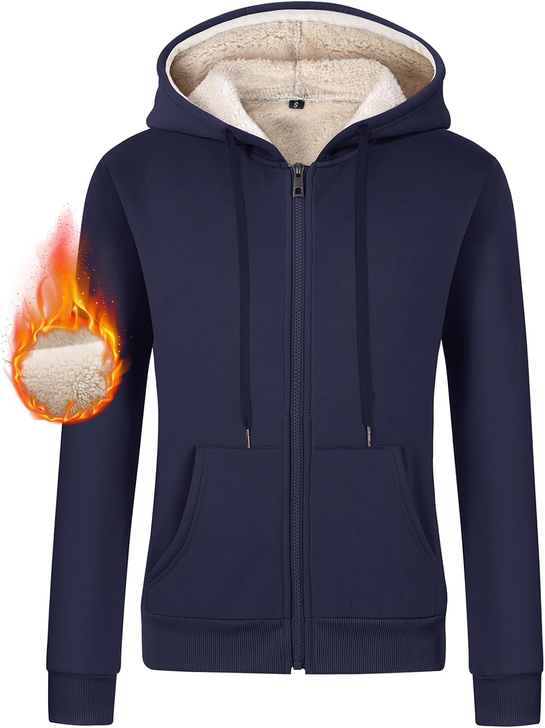 Gihuo Women's Sherpa Lined Hooded Sweatshirt for Winter Warmth