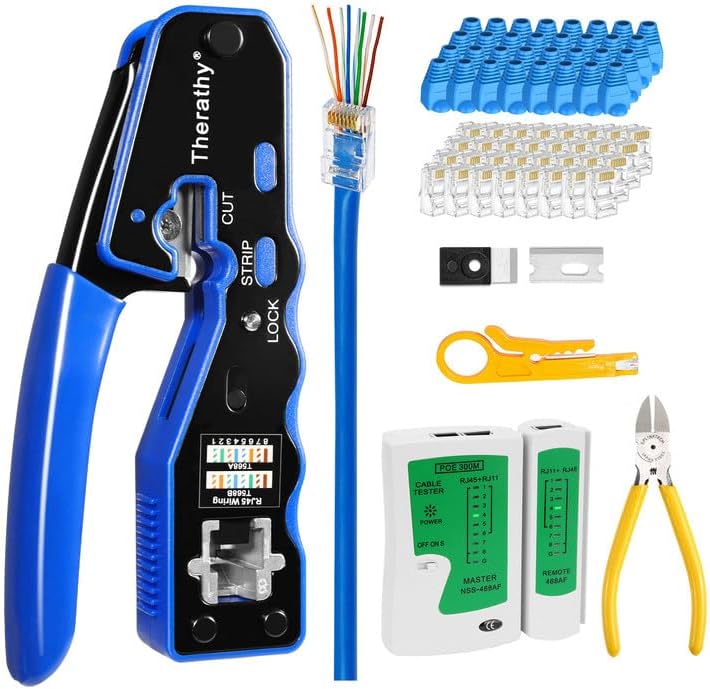 Professional RJ45 Crimp Tool Kit for Ethernet Connections