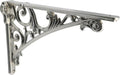 Decorative Shelf Bracket 10 in Brushed Nickel - Heavy Duty Baroque