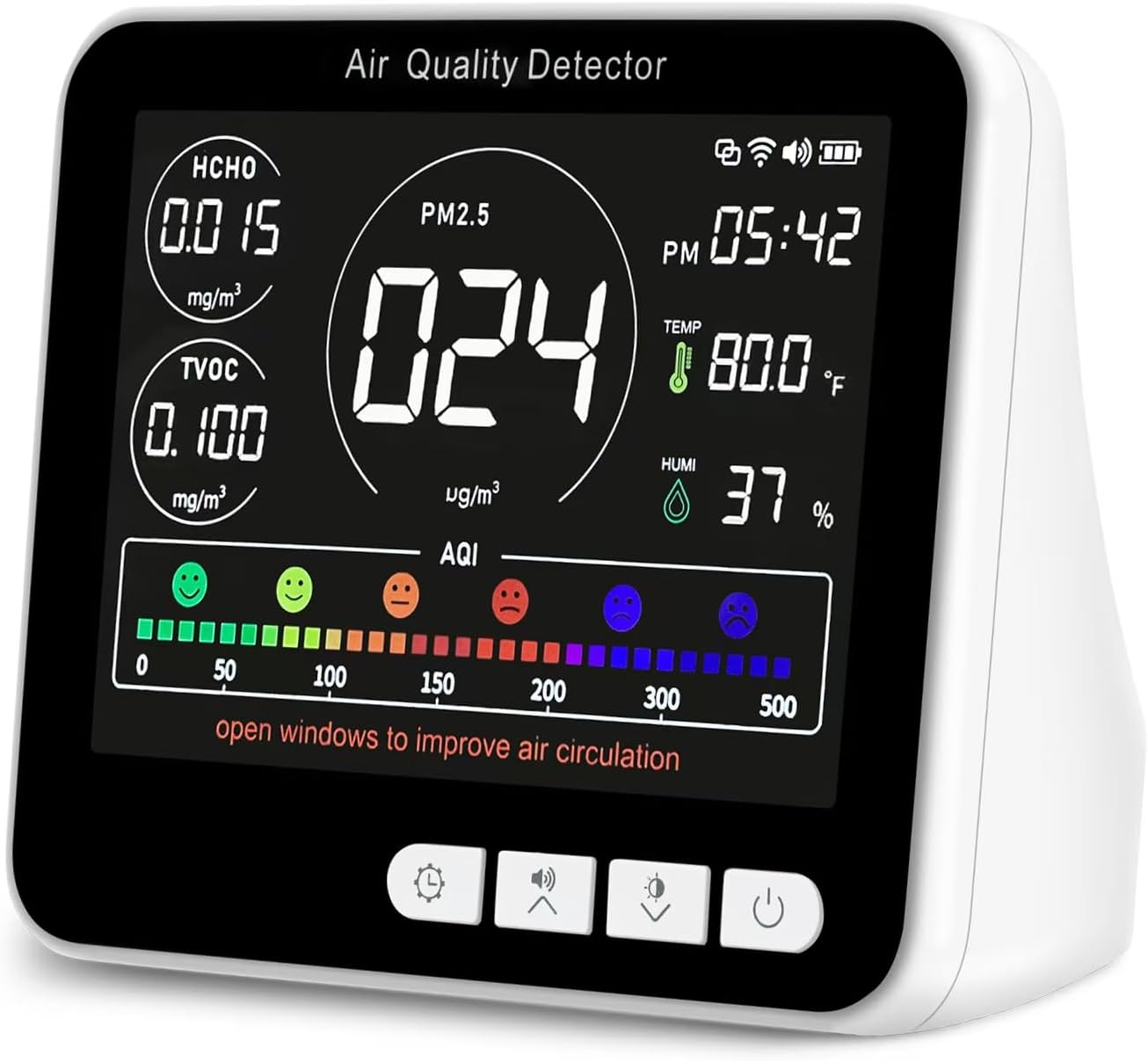 14-in-1 Air Quality Monitor for Home, Office, and Car Use