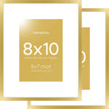Homeforia 8x10 Picture Frame Gold - Matted 5x7 or Edge-to-Edge