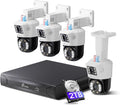 Dual-Lens 4K PoE Security Camera System - 4pcs Pan/Tilt 8CH NVR