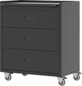 Metal Storage Cabinet with Wheels, Garage Cabinet with 3 Drawers