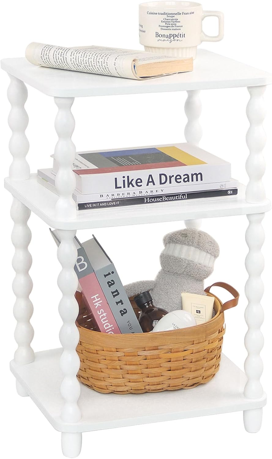 Modern 3 Tier End Table for Living Room and Bedroom Spaces