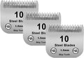 10 Skip Tooth Detachable Pet Dog Grooming Steel Blades Set - 3 Pack