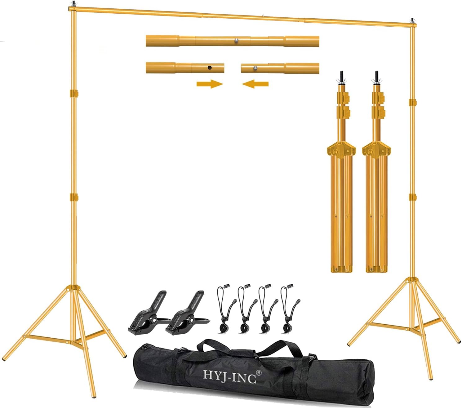 10ft x 7ft Titanium Gold Adjustable Photography Backdrop Kit