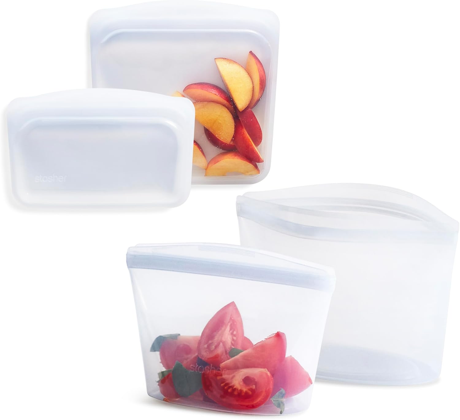Stasher Premium Silicone Reusable Food Storage Bags, 4-Pack