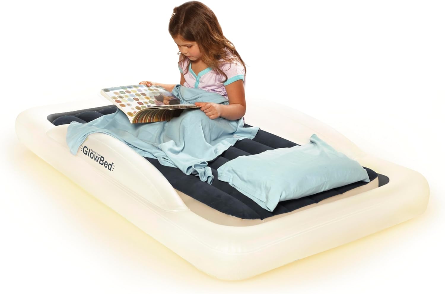 Inflatable Travel Bed with LED Lights for Kids Sleepovers