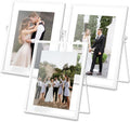 Metal Picture Frames Set of 3 - Ornate Minimal Floating Edge 8 x 10