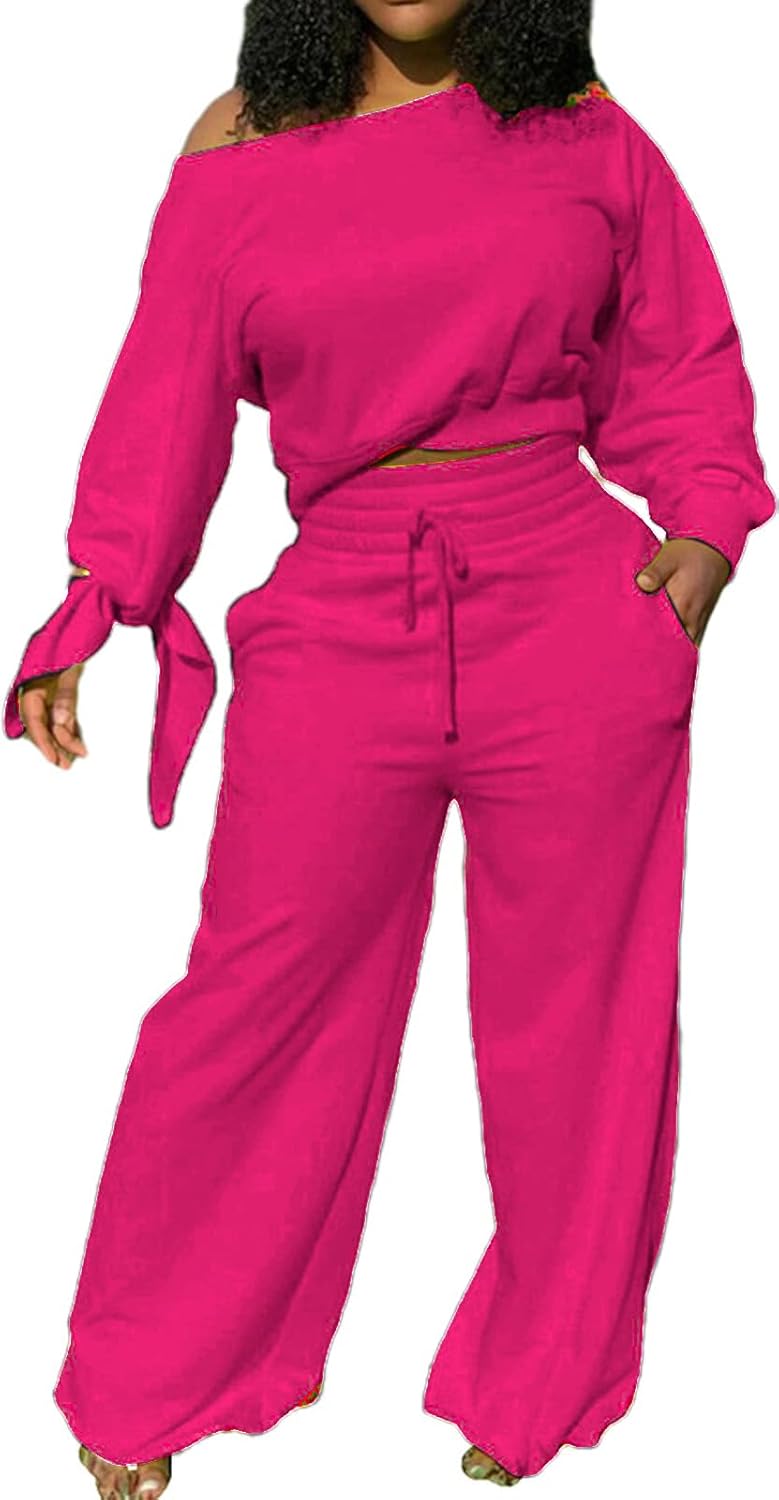 Casual 2 Piece Outfits for Women - Sexy Long Sleeve Sweatsuit