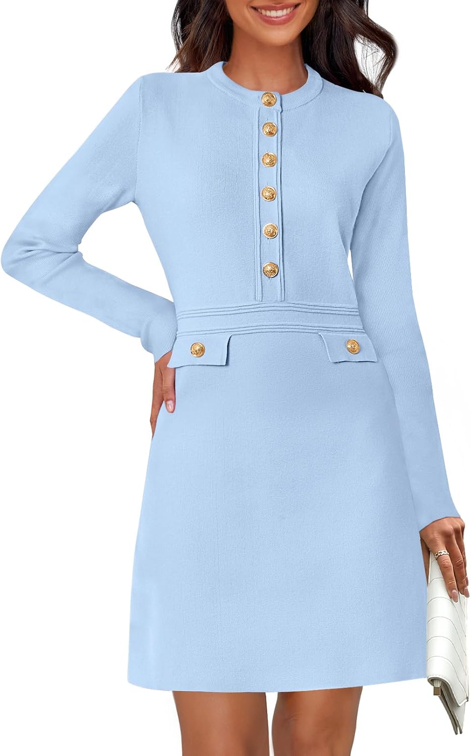 Chic Women's Long Sleeve Bodycon Sweater Dress for Fall 2025
