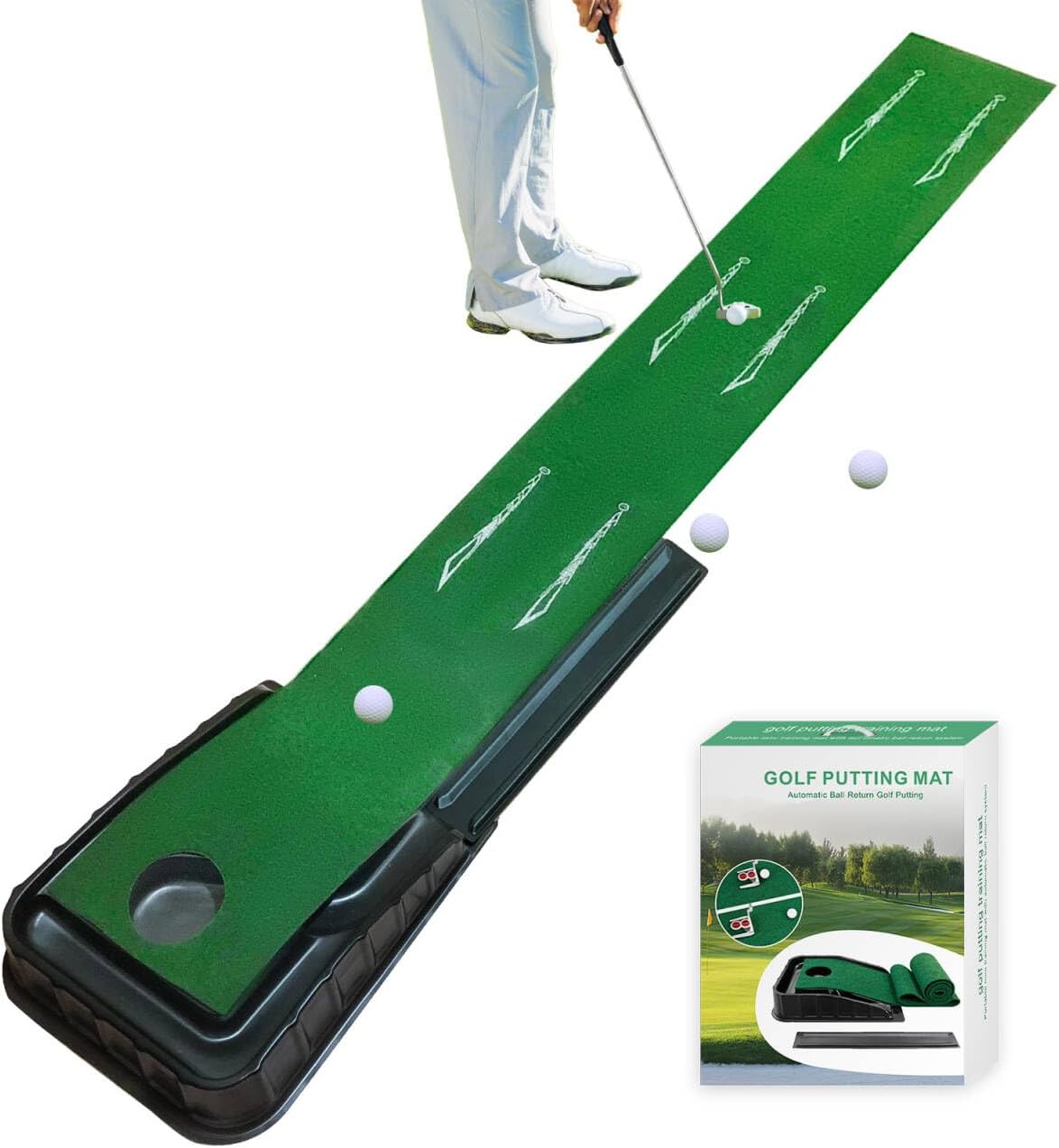 MYKUJA Auto-Ball Return Putting Green Mat
