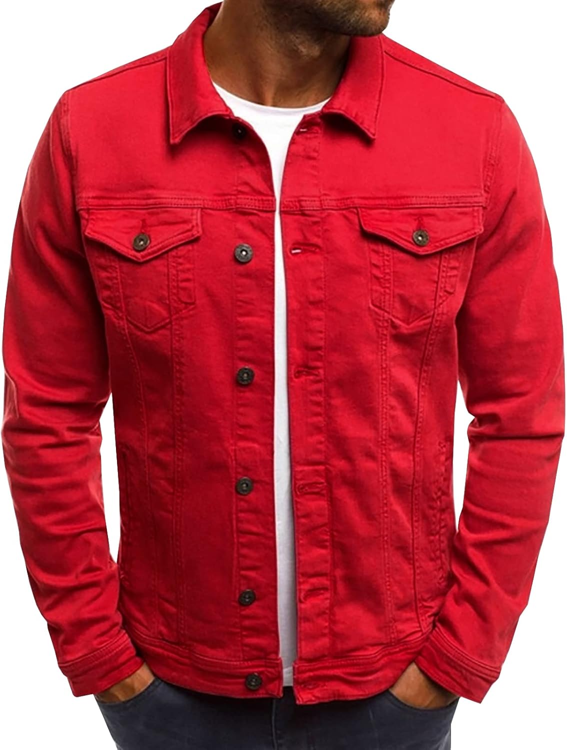 LONGBIDA Men's Casual Classic Denim Jacket for Stylish Looks