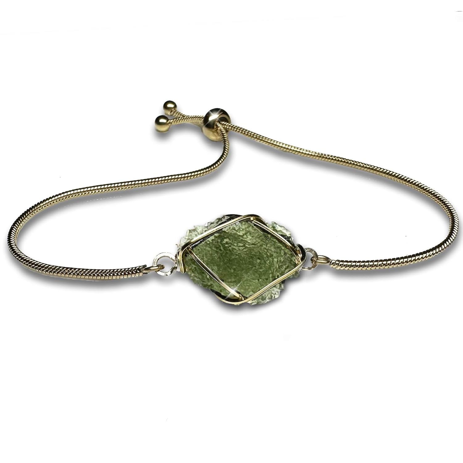 Genuine Moldavite Crystal Bracelet for Manifestation and Healing